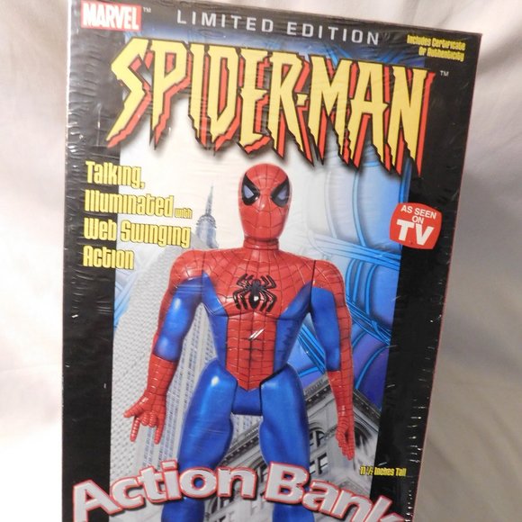 Vintage Marvel Spider-Man Action Bank Limited Edition Talking Illuminated NEW - Picture 1 of 6